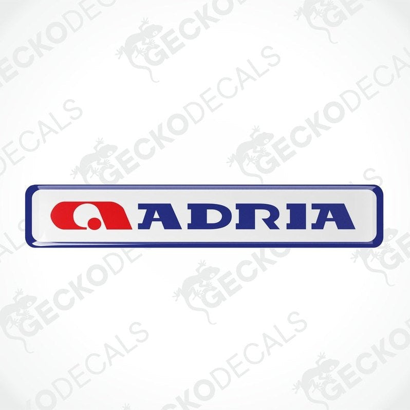 Single ADRIA domed vinyl decal with glossy polyurethane coating