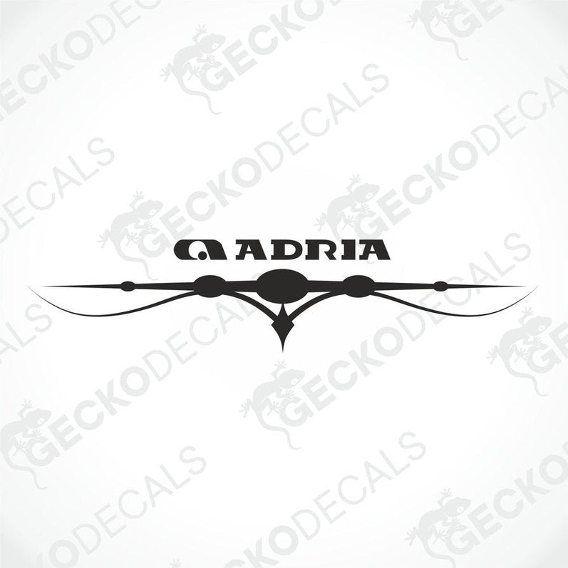 Black and white ADRIA ornate die-cut sticker design graphic