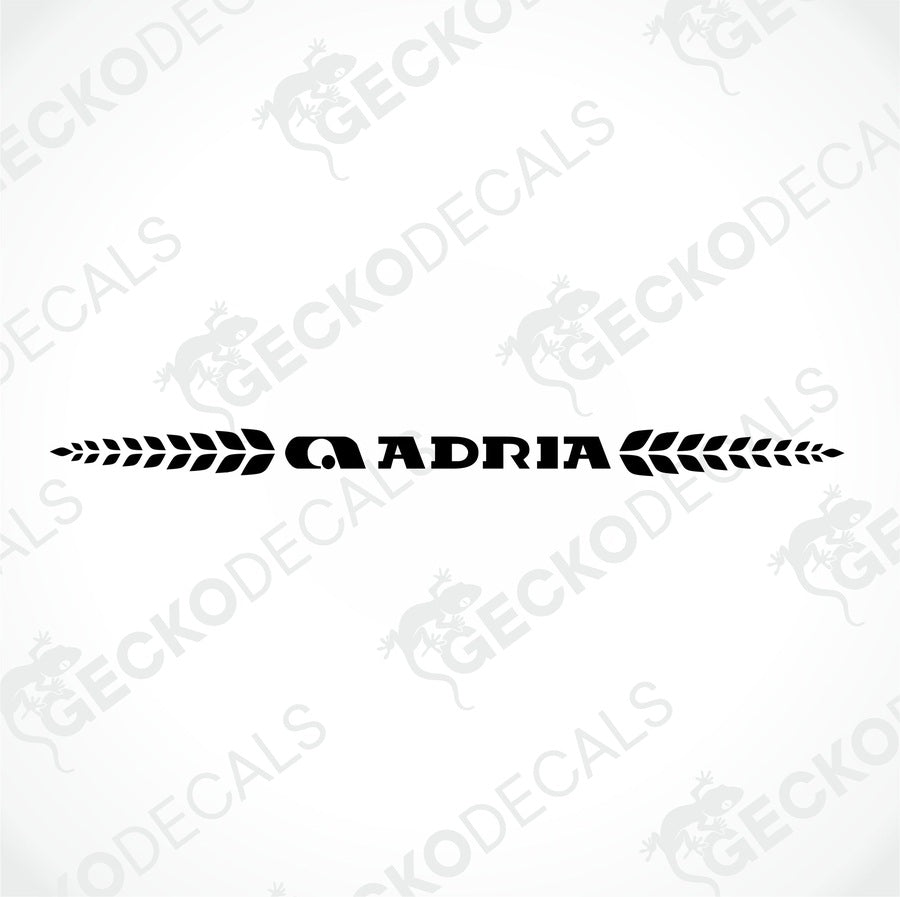 ADRIA caravan rear decal die-cut sticker with leafy wreath design