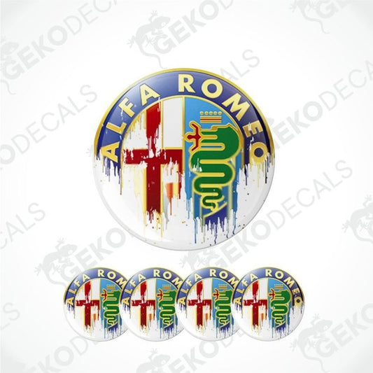 Alfa Romeo logo with colorful design on a white background