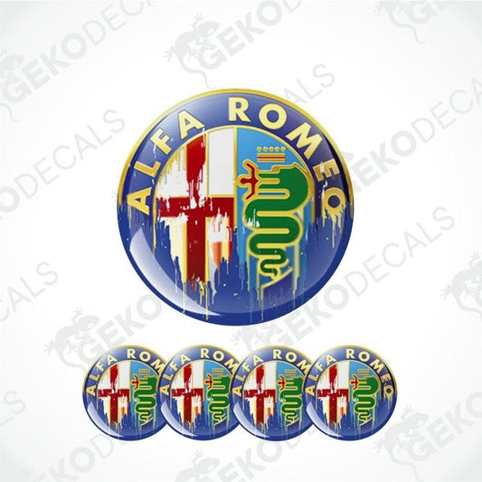Alfa Romeo logo decal set on a white background