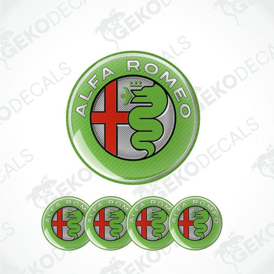 Alfa Romeo logo decal with green border on a white background