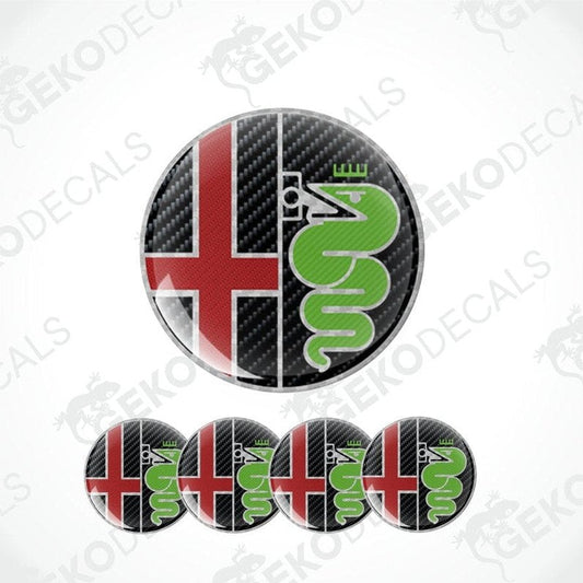 Set of car decals with a British flag and snake logo on a white background.