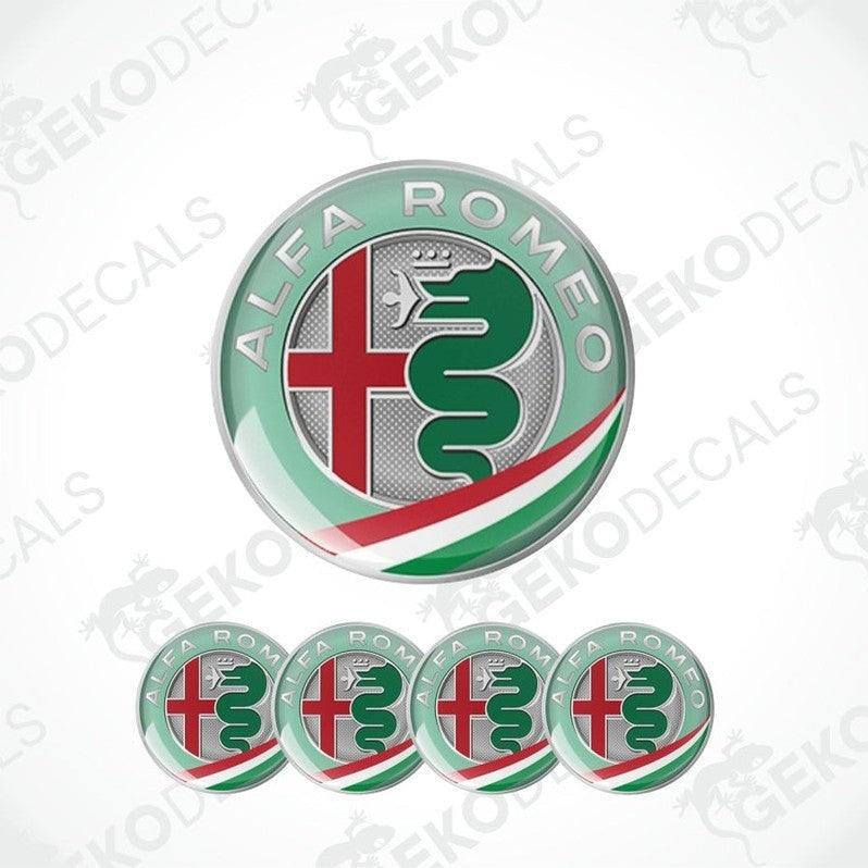 Alfa Romeo logo decal set on a white background