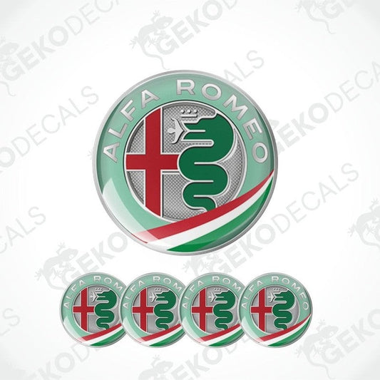 Alfa Romeo logo decal set on a white background