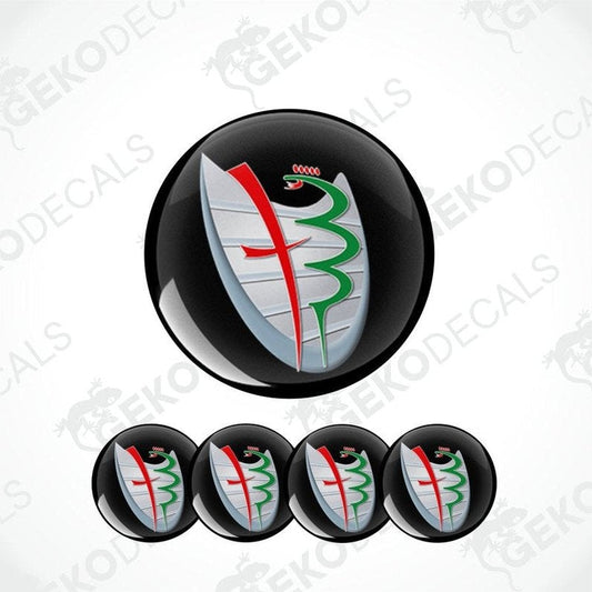 Set of car decals with a logo featuring a snake and number '13' on a white background.