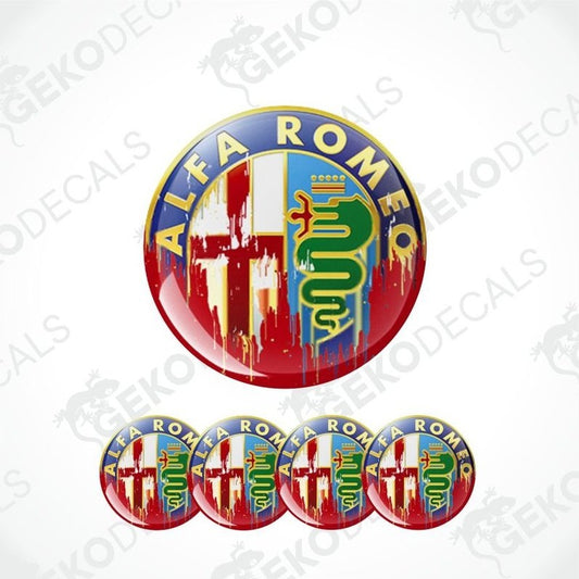 Alfa Romeo logo and branding on a white background