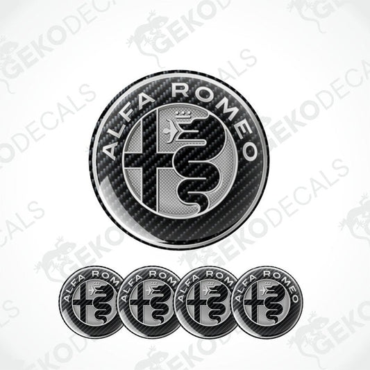 Alfa Romeo logo and car emblem on a white background