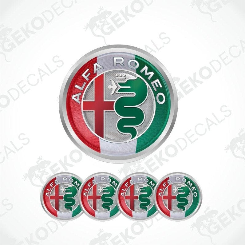 Alfa Romeo logo and emblem set on a white background with 'Gekodecals' watermark.