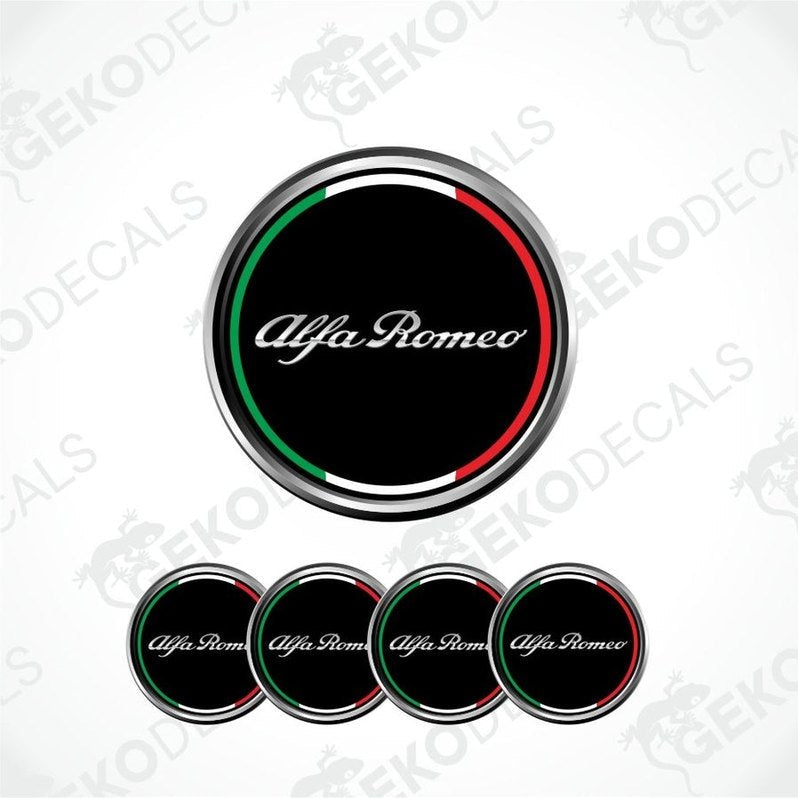 Alfa Romeo logo with Italian flag design on a white background