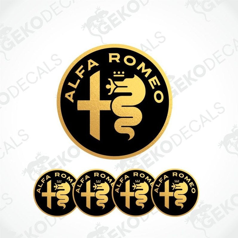 Alfa Romeo logo and decal design on a white background
