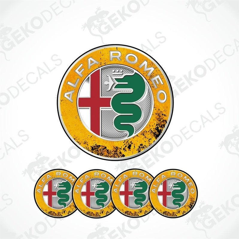 Alfa Romeo logo and brand name on a white background