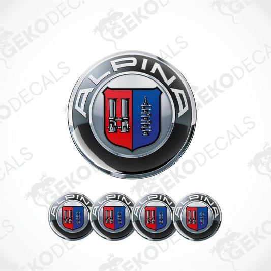 Alpina logo decal set on a white background
