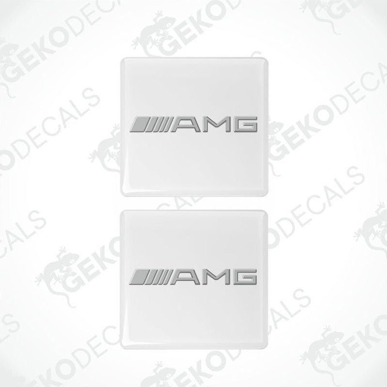 Set of two AMG car stickers featuring raised glossy epoxy finish