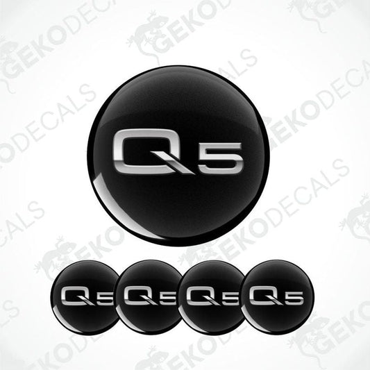 Black 'Q5' logo decal set on a white background with 'Gekodecals' branding.