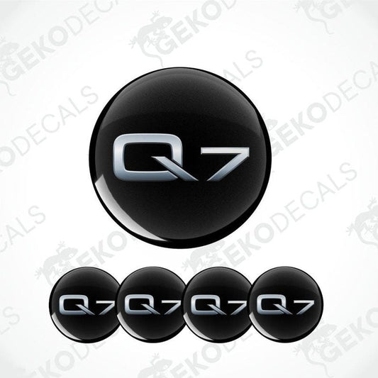 Black 'Q7' logo decal set on a white background with 'Gekodecals' branding.