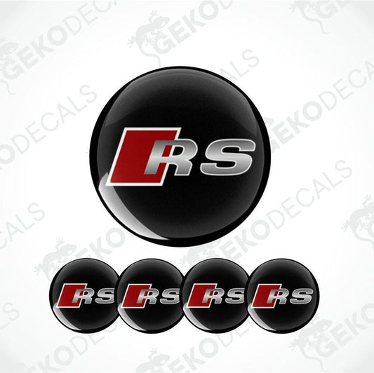 Audi RS logo decal set on a white background with 'Gekode Decals' branding.