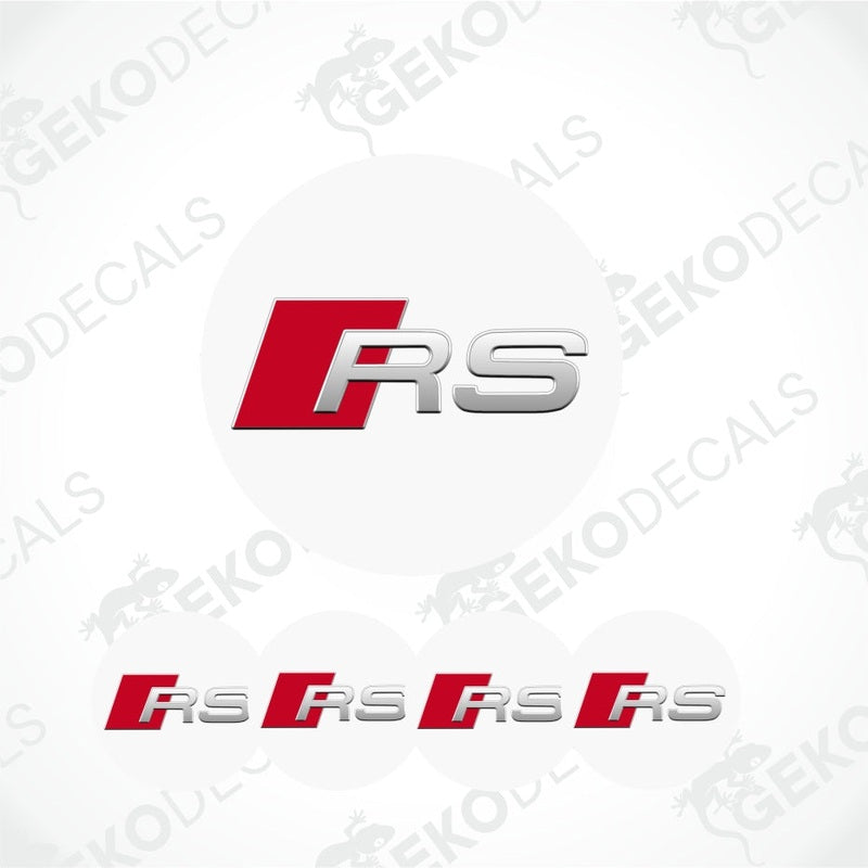Audi RS logo and text on a white background with 'Gekode Decals' watermark.