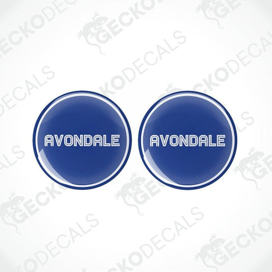 Set of two Avondale epoxy resin decals for caravans