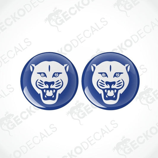 Set of two AVONDALE PANTHER CARAVANS epoxy resin decals