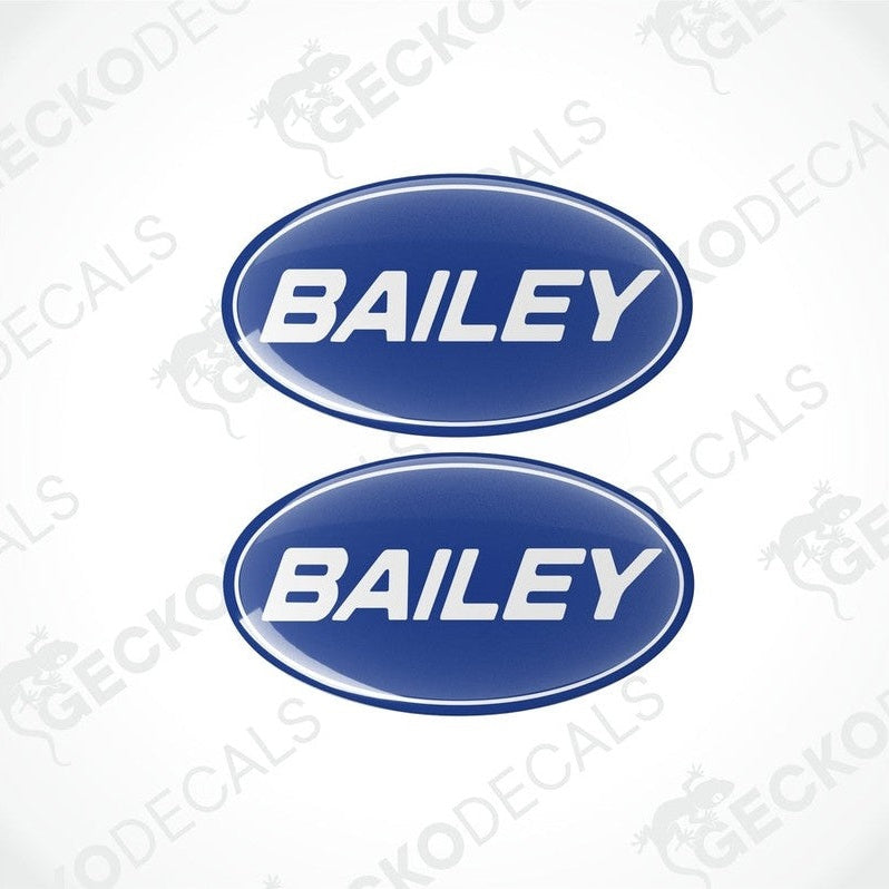 Blue Bailey Caravan epoxy resin decals set with domed finish