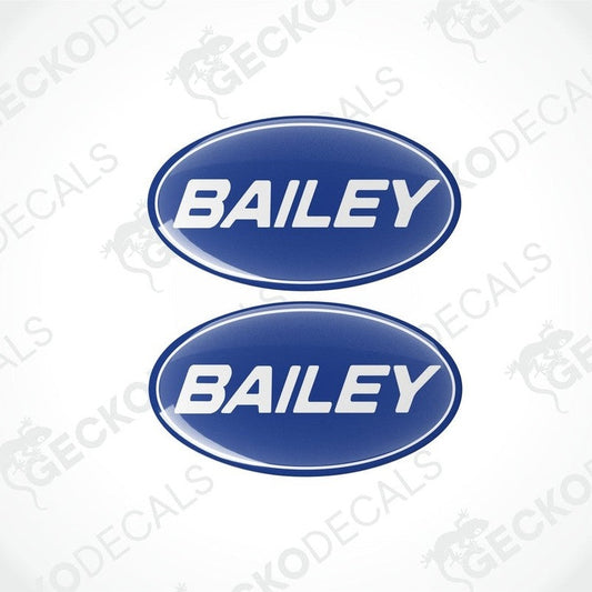 Blue Bailey Caravan epoxy resin decals set with domed finish