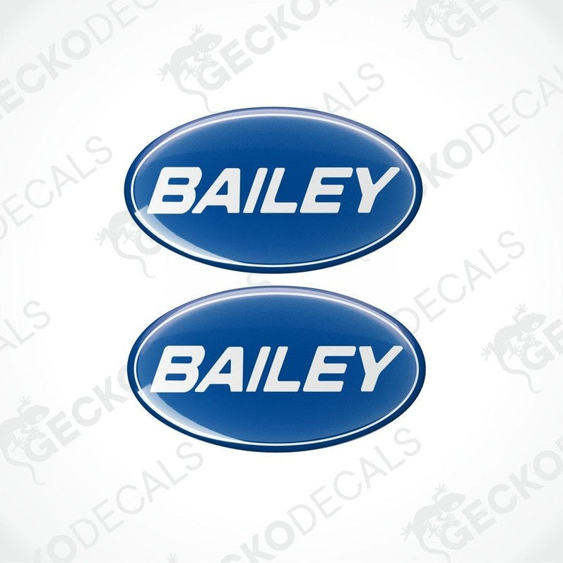 Blue Bailey Caravan epoxy resin decals with domed finish