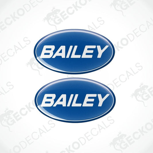 Blue Bailey Caravan epoxy resin decals with domed finish