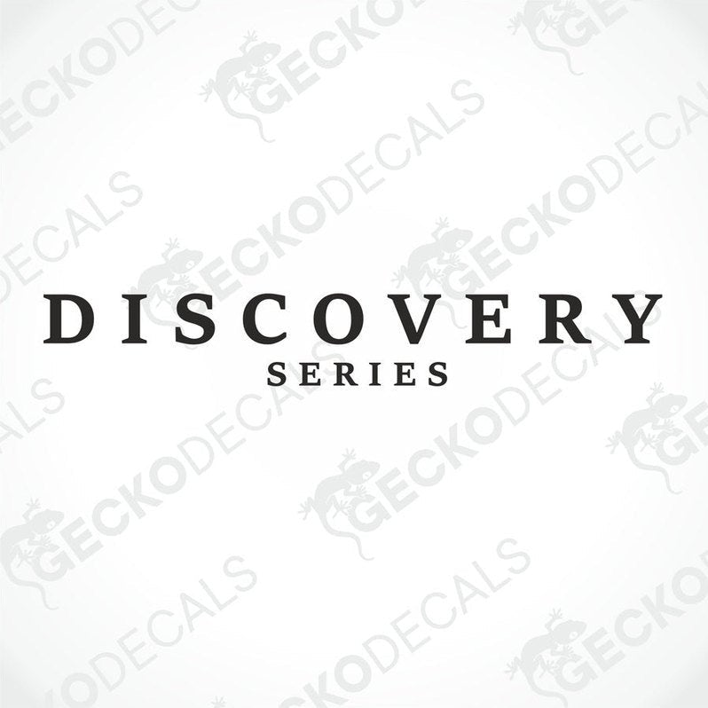 Black Discovery Series die-cut text sticker for caravan