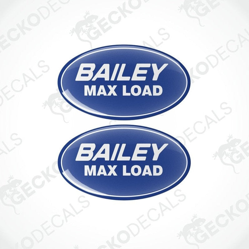 Set of two blue domed epoxy resin decals