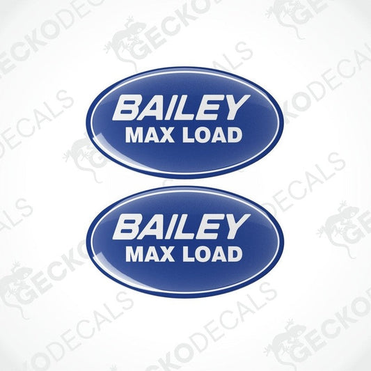 Set of two blue domed epoxy resin decals