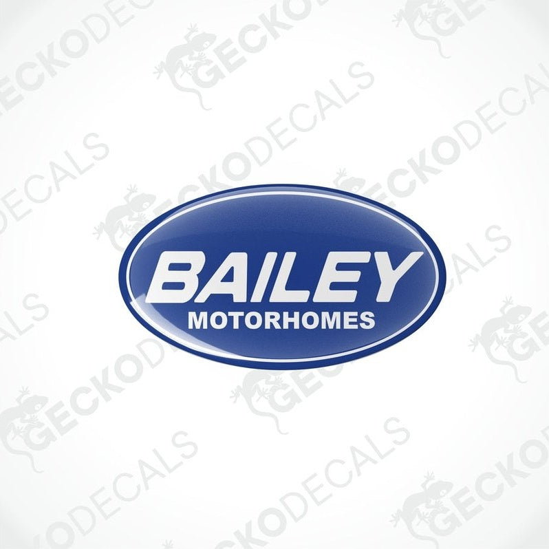Blue Bailey Motorhomes epoxy decal with domed polyurethane finish
