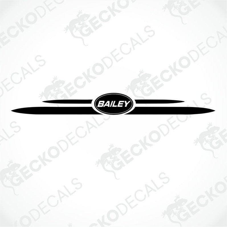 Black and white BAILEY caravan logo die-cut decal design vector