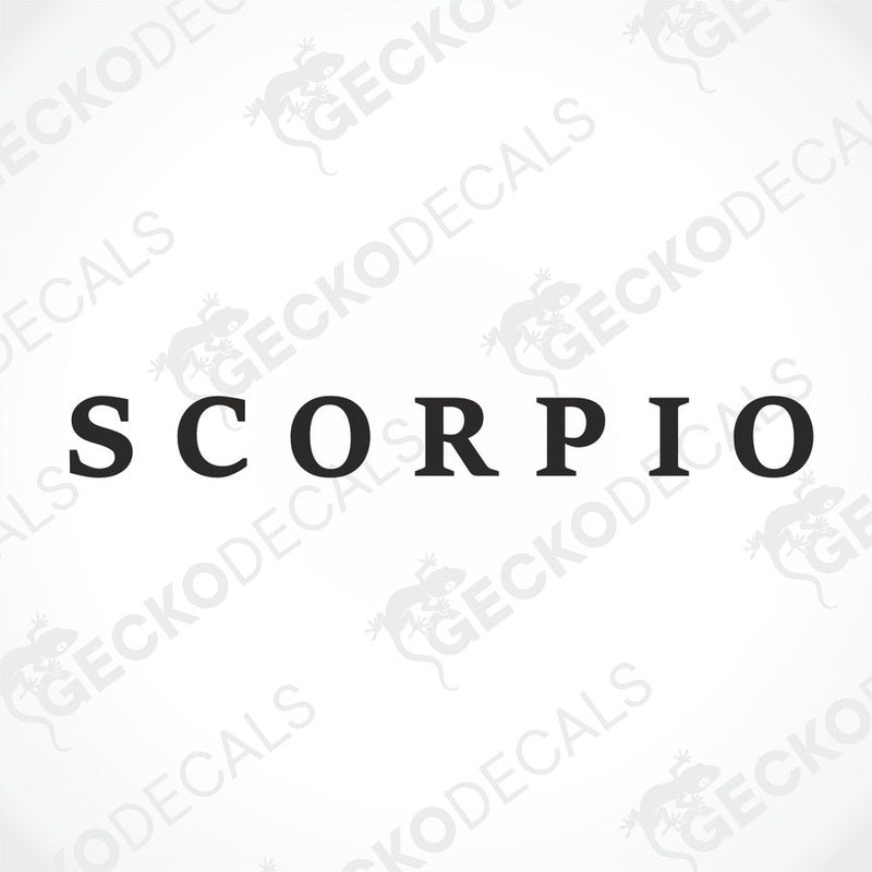 Black Scorpio die-cut sticker on transfer paper for caravan decoration