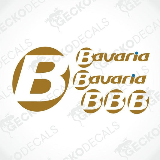 BAVARIA CARAVAN LOGO SET gold die-cut stickers for caravan interior and exterior