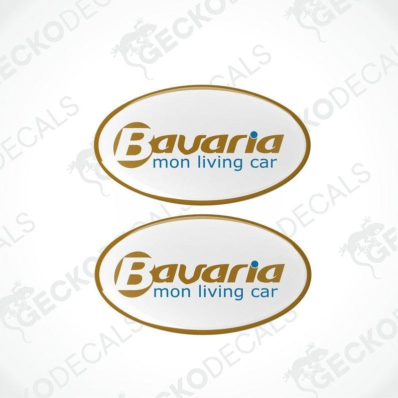 Set of two Bavaria oval vinyl decals with glossy epoxy coating