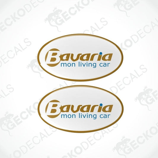 Set of two Bavaria oval vinyl decals with glossy epoxy coating