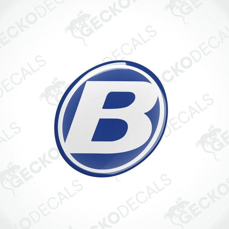 Single Blue B Bavaria Epoxy Decal with Glossy Dome Coating