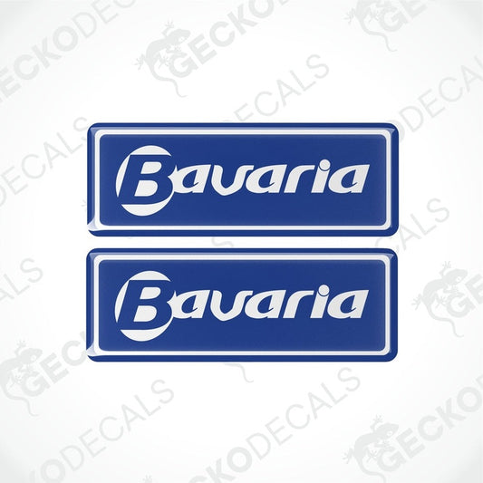Set of two blue Bavaria vinyl decals for caravan with polyurethane coating