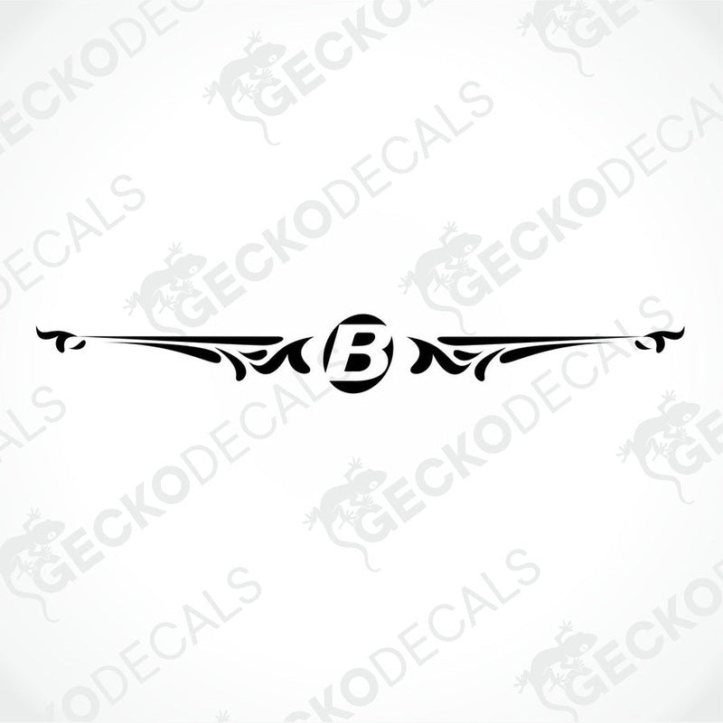 Black Bavaria die-cut sticker featuring bold B emblem and scrollwork on transfer paper