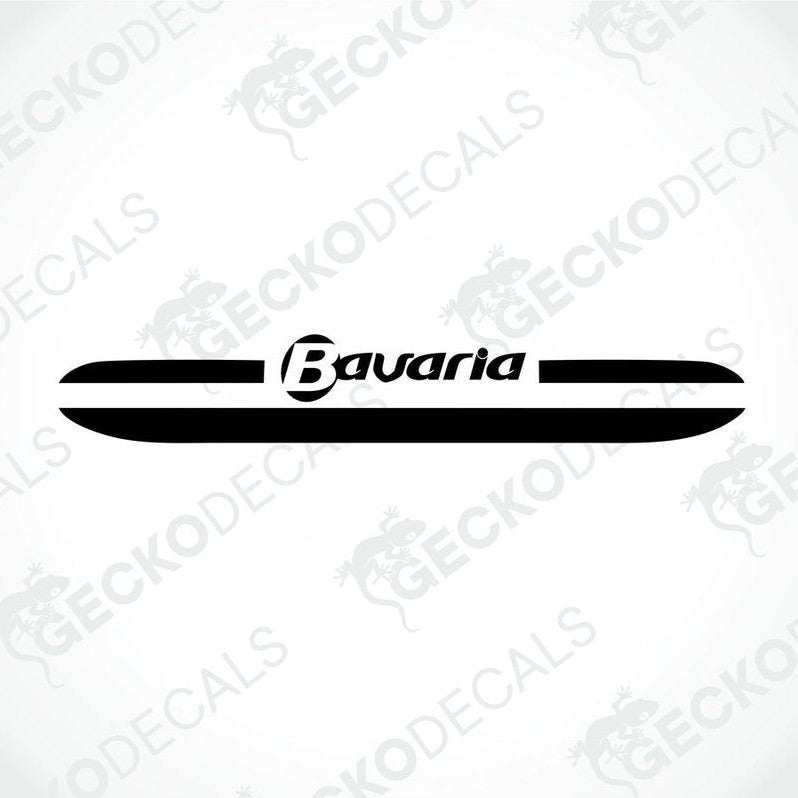 Bavaria caravan rear decal die-cut sticker black with circular logo