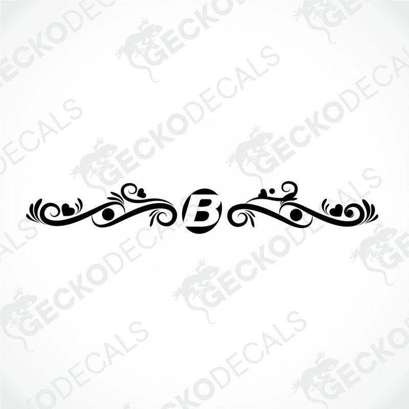 Black Bavaria die-cut caravan decal with ornate B logo and scrollwork