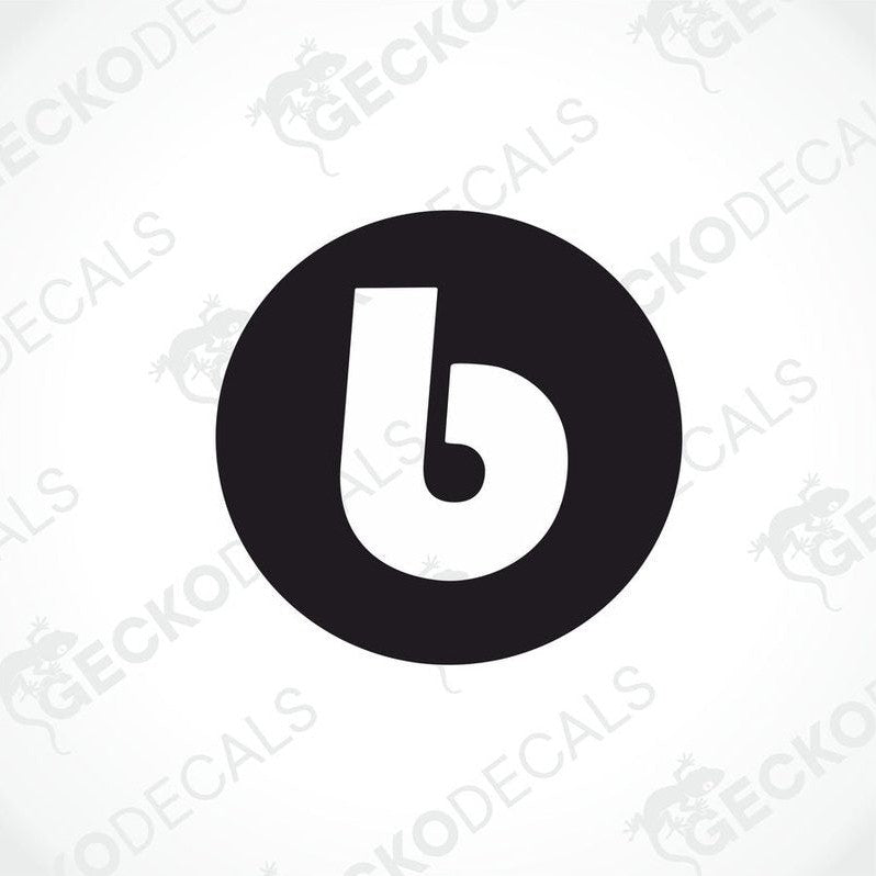 A black and white die cut sticker with the branding 'BENIMAR' displayed on a white background with a GeckoDecals watermark.