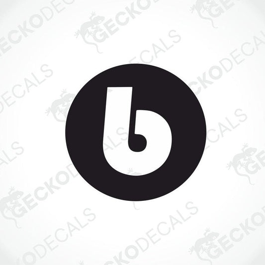 A black and white die cut sticker with the branding 'BENIMAR' displayed on a white background with a GeckoDecals watermark.