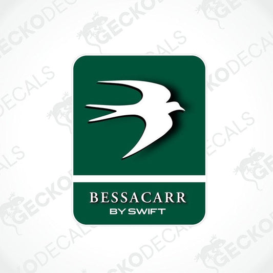 BESSACARR BY SWIFT printed decal with swallow silhouette and glossy finish