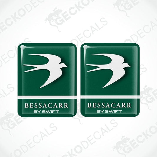 Set of two BESSACARR BY SWIFT dark green polyurethane coated vinyl decals