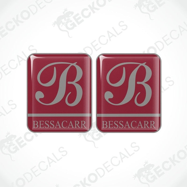 Set of two Bessacarr Caravans vinyl decals with polyurethane coating