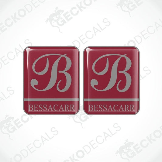 Set of two Bessacarr Caravans vinyl decals with polyurethane coating