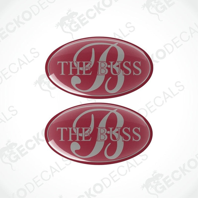 Set of two BESSACARR THE BUSS vinyl decals with polyurethane coating
