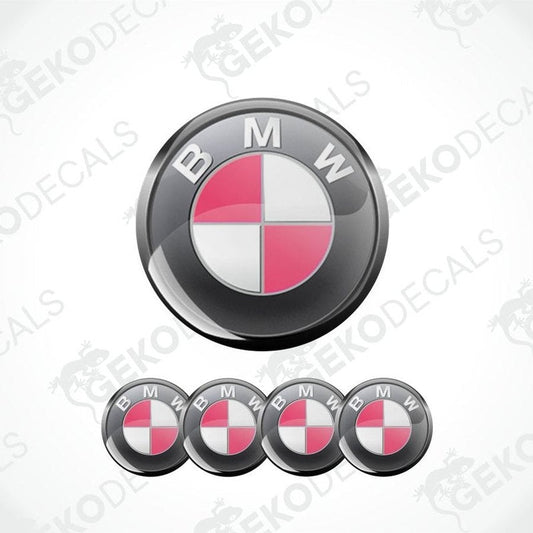 BMW logo and emblem set on a white background with 'Geckodecals' branding.